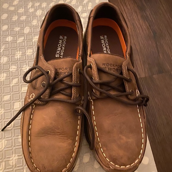 New (no box), never worn RockPort Works RK6736 Steel Toe Boat Shoes - Picture 3 of 5